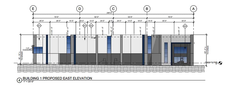 Elevation rendering for Chartwell Cimarron industrial center in Spring Valley