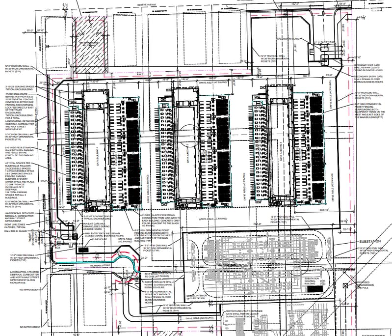 Architectural layout of Switch Armory Campus in Enterprise with building details